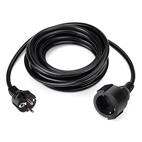 SIMBR Cable Alargador de Corriente IP20 H05VV Alargador Cable 5m 10m 20m Color Negro (5m)