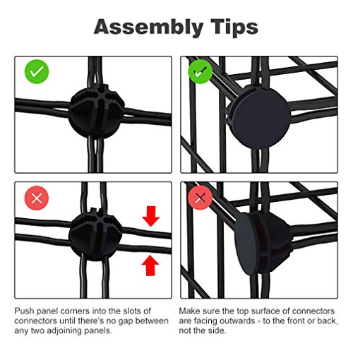 SIMPDIY estanteria Modular Malla Almacenamiento, librería Armario 6 Cubos, estanterias metalicas almacenaje Alta Capacidad, Vitrina Almacenamiento artículos Sala Estar Oficina, 93x32x62cm, Negro