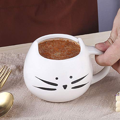 SITAKE 2 Paquete De Tazas Cerámica, Lindo Gato Hermoso Conjunto De Regalos para Las Mujeres Niñas Amante De Los Gatos, Té De La Mañana Café con Leche En Forma De Taza De Gato 500ml