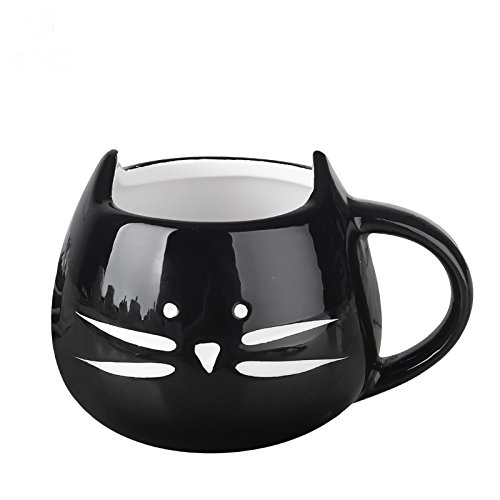 SITAKE 2 Paquete De Tazas Cerámica, Lindo Gato Hermoso Conjunto De Regalos para Las Mujeres Niñas Amante De Los Gatos, Té De La Mañana Café con Leche En Forma De Taza De Gato 500ml
