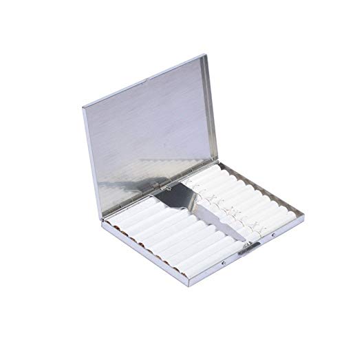 SMXGF Estuche de Cigarrillos, Grosor y Modelos de Doble Uso, Ambiente Simple y Elegante Estuche de Cigarrillos de Metal de Acero Inoxidable Ultrafino, portátil Antihumedad y presión Día del Padre for