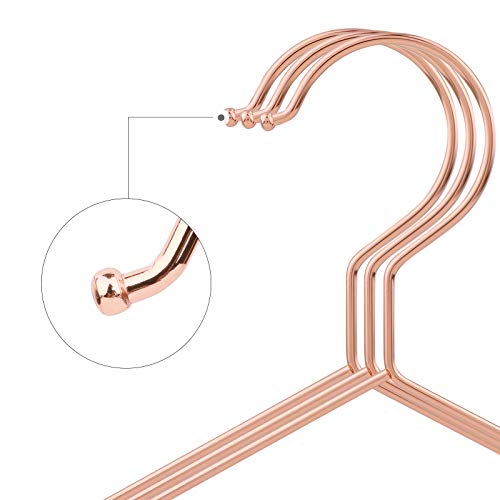 SONGMICS Perchas Infantiles 35 cm, Percha para Niños en Oro Rosa , 20 Piezas, Alambre de Metal, para Ropa de bebé, Armario ropero Que Ahorra Espacio, con Muesca contra, CRI45R-20