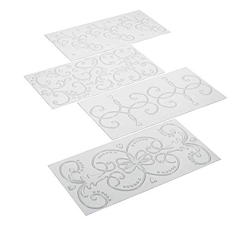 SONSMER - Juego de 4 alfombrillas para decoración de tartas con estampado de fondant, diseño de diamantes, acolchadas