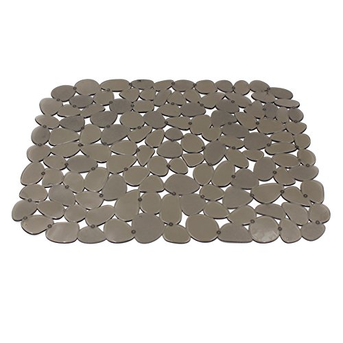 Sookg - Alfombrilla de desagüe rápido para fregadero de cocina, diseño floral, 40 x 30 cm, con diseño de guijarros