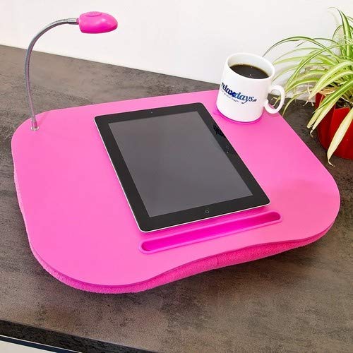 Soporte para Ordenador portátil Mesa para portátil con portavasos Regazo Color Rosa