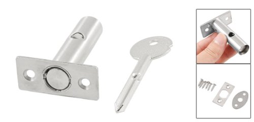 Sourcingmap - Cerradura de cilindro de metal tono plata para puerta vitrina