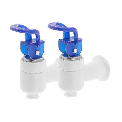 sourcingmap® Tapón del dispensador de agua de plástico de rosca de 16mm 2 pcs blanco azul