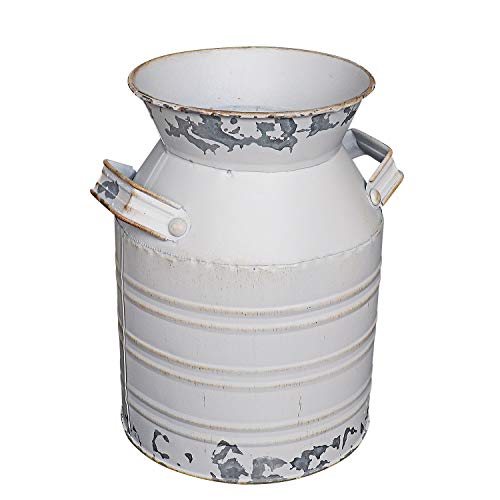 Soyizom Estilo rústico de Lata de Leche de Lata galvanizada florero de Metal Jarra de Flores Jarra Olla para Granja Vintage país primitivo decoración del hogar