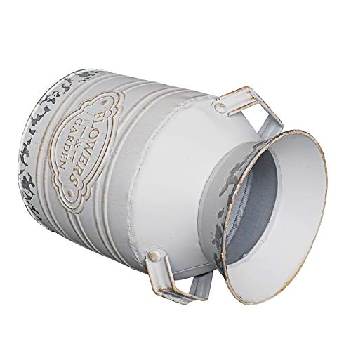 Soyizom Estilo rústico de Lata de Leche de Lata galvanizada florero de Metal Jarra de Flores Jarra Olla para Granja Vintage país primitivo decoración del hogar
