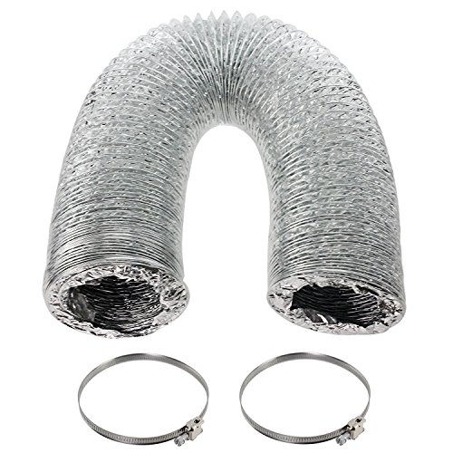 Spares2go 3 m aluminio Flexible manguera de ventilación tubo de escape & 2 x Jubileo Clips para Kenwood Secadora (4 "/100 mm de diámetro)