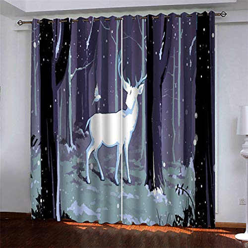 SSHHJ Cortinas Decorativas Simples Y Creativas De Estilo Europeo Cortinas con Motivos De Animales Realistas En 3D Adecuado para Cortinas En Jardines, Dormitorios Y Hoteles 2 Piezas