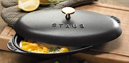 STAUB Dish Fuente Ovalada para Pescado, Hierro Fundido, Negro Mate, 31 cm
