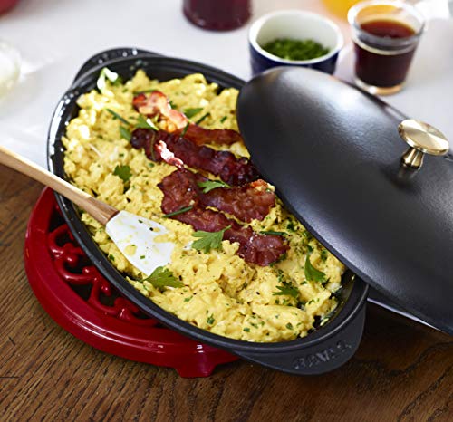 STAUB Dish Fuente Ovalada para Pescado, Hierro Fundido, Negro Mate, 31 cm