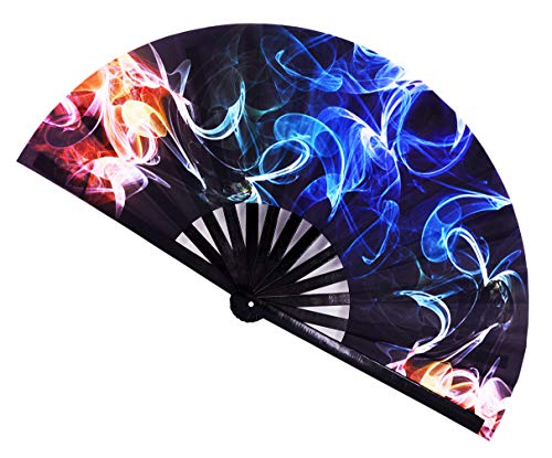 STHUAHE abanicos Grandes Plegables, Chino/japonés, Abanico de Mano Plegable de Nailon para Rendimiento, Accesorios para Festivales de música, decoración del hogar, Baile, Fiesta, Regalo, Colour20