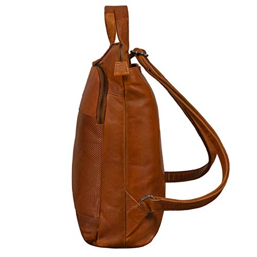 STILORD 'Dwight' Mochila de Cuero Grande Vintage Hombres Mujeres Mensajero para MacBook de 16 Pulgadas para Laptop Moderno Cuero Genuino, Color:Mesh - marrón
