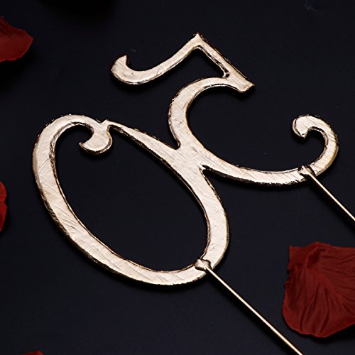 STOBOK Numero 50 Topper Tarta Decoracion para Tartas Cumpleaños 50 Años Aniversario Cake Topper Strass Cristal Oro