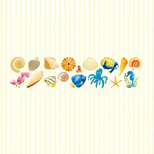 STOBOK Pegatinas de Pared DIY Mar Animal Patrón Calcomanía de Pared Extraíble Peel and Stick Vinilos para Niños Pequeños Baño Dormitorio Ventana Bebé Guardería Niños Aula