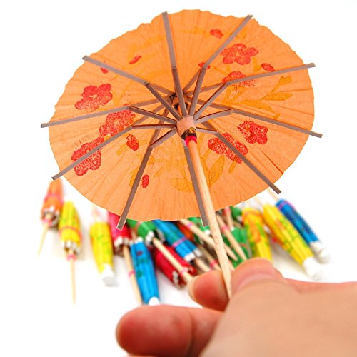Sungpunet - Sombrillas de Papel variadas para cócteles, 50 Unidades, para Fiestas, Bebidas Tropicales, Etiquetas de Frutas, Etiquetas de Vino - Accesorios de cóctel