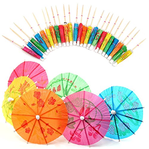 Sungpunet - Sombrillas de Papel variadas para cócteles, 50 Unidades, para Fiestas, Bebidas Tropicales, Etiquetas de Frutas, Etiquetas de Vino - Accesorios de cóctel