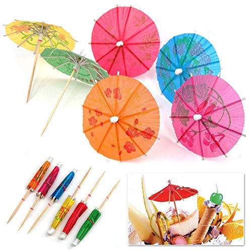 Sungpunet - Sombrillas de Papel variadas para cócteles, 50 Unidades, para Fiestas, Bebidas Tropicales, Etiquetas de Frutas, Etiquetas de Vino - Accesorios de cóctel