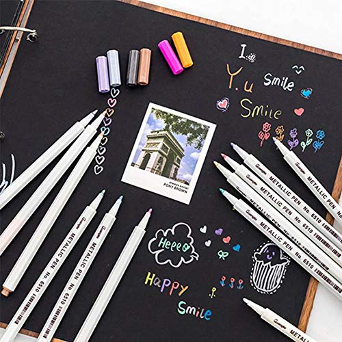 SUNSHINETEK Rotuladores metálicos 20 Plumas de pintura con brillo de colores surtidos para dibujo de álbum de fotos/Creación de álbumes de DIY/Creación de tarjetas (Consejo general)
