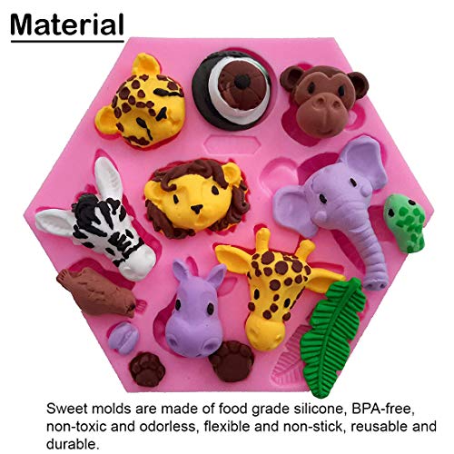 SUNSK Moldes de Pastel de Silicona Fondant 3D Moldes de Animales Decoración de Tartas Herramientas para Hacer Bricolaje Caramelos Chocolate Jabón Moldes 2 Piezas