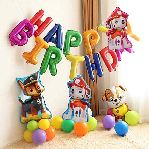 SUNSK Paw Dog Patrol Globos Foil Cumpleaño Balloons Decorar Fiestas Suministros Party Decoración Niños Regalo 6 Piezas