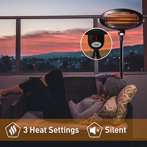 Suntec Wellness Night Sun Calefactor Radiante de Cuarzo para Terraza, Negro