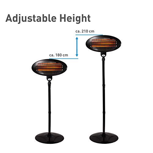 Suntec Wellness Night Sun Calefactor Radiante de Cuarzo para Terraza, Negro