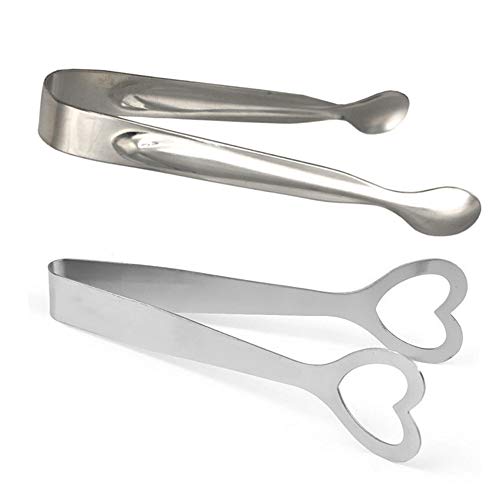 Sweieoni Mini Pinzas de Dulce Pinzas de Candy Bar Terrones de Azúcar de Pinzas de Helados de Ice Tongs Pinzas de Acero Inoxidable Cucharadas de Helado para Bar Boda Fiesta de Cumpleaño Cocina 10 PCS