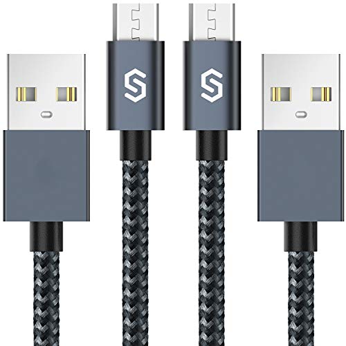 Syncwire Cable Micro USB Carga Rápida - 1M [2-Unidades] 2.4A Cable USB Cargador Android Micro USB Nylon Trenzado para Samsung Galaxy S7/S6/S4/S3, Huawei, Kindle, PS4, Sony, Nexus, Xiaomi, Motorola