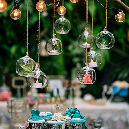 Sziqiqi 12 Piezas 80 Mm para Colgar Portavelas De Cristal Terrario Boda Portavelas Candelabro, Vidrio, Transparente, 12 Piezas