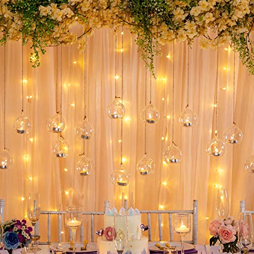 Sziqiqi 12 Piezas 80 Mm para Colgar Portavelas De Cristal Terrario Boda Portavelas Candelabro, Vidrio, Transparente, 12 Piezas
