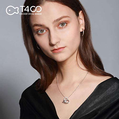 T400 Collar para Mujer Plata de Ley 925"I Love You to The Moon and Back Te Quiero hasta la Luna y más allá Colgante Regalos de Joyería para Mujeres,Longitud del Collar 45cm