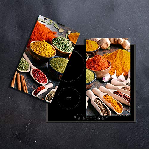 Tabla para Cubrir fogones, 2 Piezas, vitrocerámica, Especias, 2 Placas de cocción de 30 x 52 cm