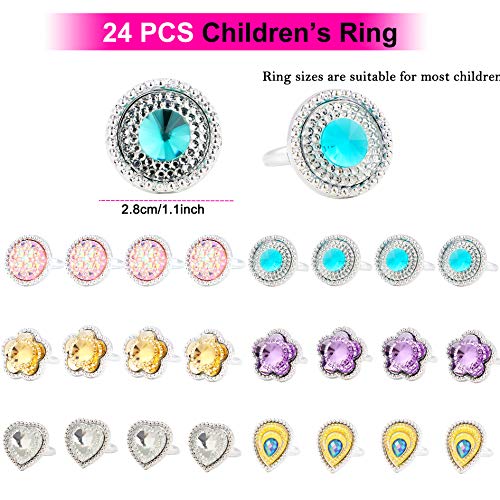 Tacobear 50 Piezas Disfraz Princesa Niña con Tiara Princesa Corona Princesa Tatuajes Anillos Varita Mágica Disfraces Princesas Vestido Accesorios Set Regalos Fiesta Cumpleaños para Niñas Niños (Azul)