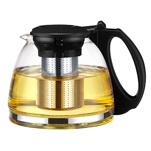 Tebery - Prensa para hacer té con tetera de cristal, infusor incorporado y filtro extraíble - 1100 ml