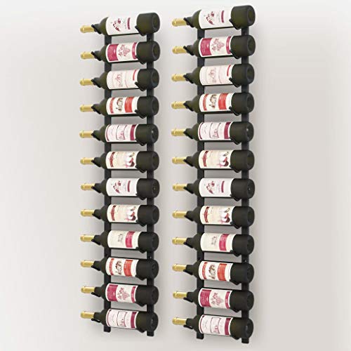 Tidyard Botellero para vinos de pared para restaurantes, bares, mobiliario diario del hogar, 2 unidades,Caben hasta 24 botellas de vino (no incluidas)