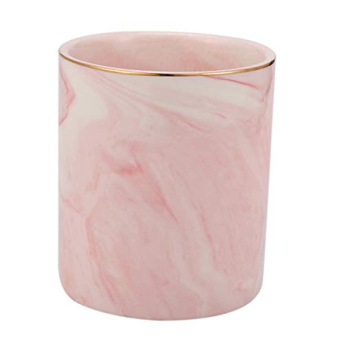 Timagebreze PatróN de MáRmol Estuche de LáPices CeráMica Estuche de Pincel de Maquillaje Estuche de Almacenamiento Estuche de Almacenamiento Cuchillo Tenedor Estuche Paquete Suave LíNea Rosa