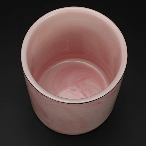 Timagebreze PatróN de MáRmol Estuche de LáPices CeráMica Estuche de Pincel de Maquillaje Estuche de Almacenamiento Estuche de Almacenamiento Cuchillo Tenedor Estuche Paquete Suave LíNea Rosa