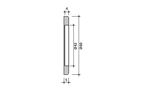Tirador Inoxidable para puerta corredera cristal (Incluye adhesivo doble cara 3M). Venta por juegos de 2 uds.Grosor sólo 5 mm.BRILLO.