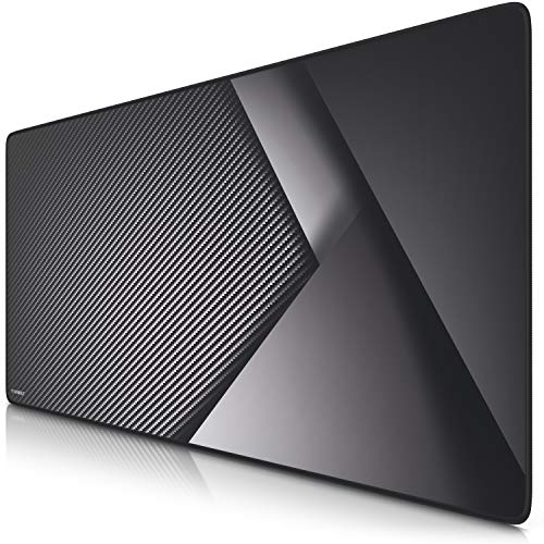 TITANWOLF - Alfombrilla de Ratón XXL 900x400mm - Mouse Pad Gaming XXL – Motivo Carbono - Precisión y Velocidad en Juegos - Antideslizante - Superficie de Tejido - para Ratón y Teclado