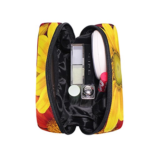 TIZORAX Gerbera Otoño Flor Colorido Floral Práctico Bolsa de Cosméticos Embrague Bolsa de Maquillaje Organizador Bolsa de Viaje