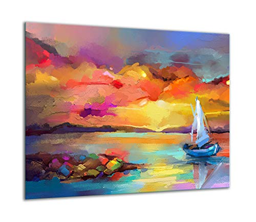 TMK - Placa protectora de vitrocerámica 60 x 52 cm 1 pieza cocina eléctrica universal para inducción protección contra salpicaduras tabla de cortar de vidrio templado como decoración, braco imagen