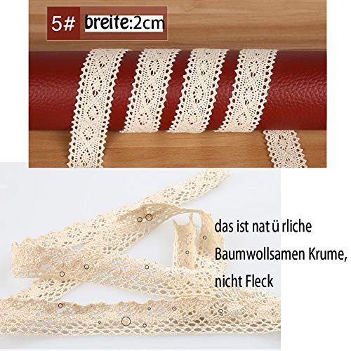 tobeit Vintage spitzenband 30 metros de algodón de color beige spitzenband absofine banda decorativa cinta Punta Plástico banda para costura artesanía