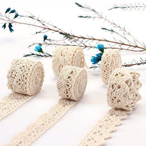 tobeit Vintage spitzenband 30 metros de algodón de color beige spitzenband absofine banda decorativa cinta Punta Plástico banda para costura artesanía
