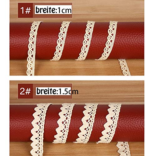tobeit Vintage spitzenband 30 metros de algodón de color beige spitzenband absofine banda decorativa cinta Punta Plástico banda para costura artesanía