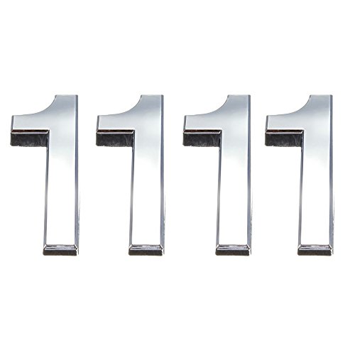 Tocone 4pcs Adhesivo Acrílico Número Casa 0 a 9 Signo Vivienda Calle Números Placas de Dirección Número de Casa para Puerta, Casa, Buzón, Hotel, Plata 5cm (1)