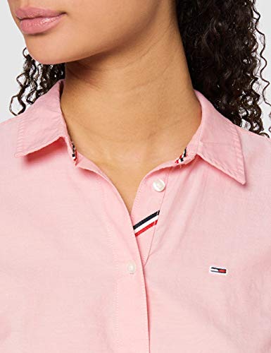 Tommy Hilfiger Tjw Slim Fit Oxford Shirt Camisa, Rosa (Pink Te6), 38 (Talla del Fabricante: Medium) para Mujer