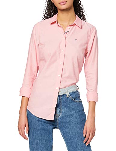Tommy Hilfiger Tjw Slim Fit Oxford Shirt Camisa, Rosa (Pink Te6), 38 (Talla del Fabricante: Medium) para Mujer